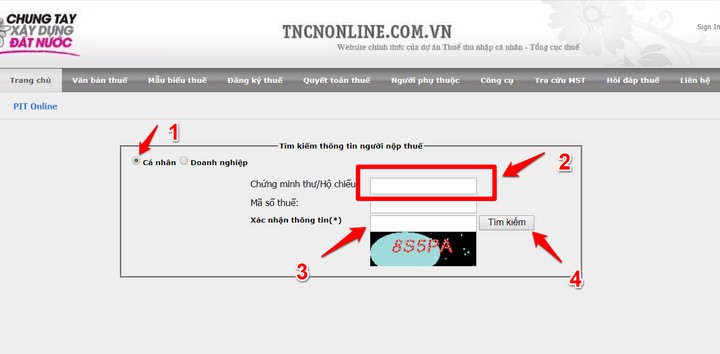 Tra cứu mst cá nhân tại tổng cục thuế Tra cứu mst cá nhân tại tổng cục thuế