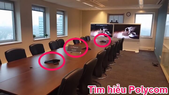 hình ảnh phòng họp sử dụng thiết bị polycom Polycom và poly là một