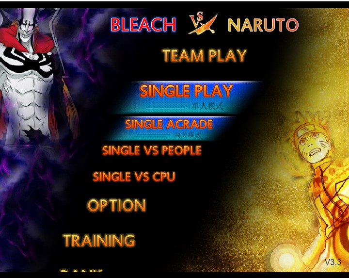 hình ảnh chọn chế độ chơi trong Bleach vs Naruto 3.3 chế độ chơi Bleach vs Naruto