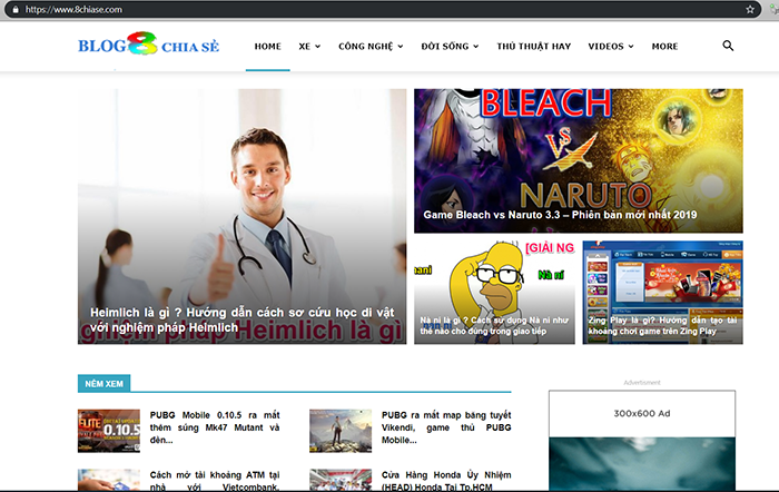 Giao diện website blog 8chiase.com Giao diện website blog 8chiase.com