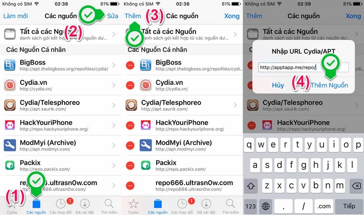 Hướng dẫn cách cài đặt Installer 5 với Cydia Thêm nguồn AppTapp