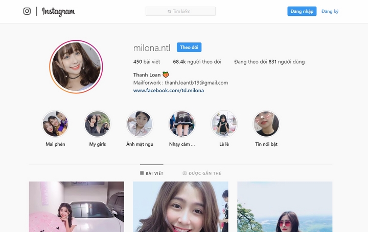 Instagram của Milona i Instagram của Milona có 68000 người theo dõi