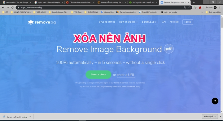 Giao diện website Remove.bg thân thiện người dùng đơn giản dễ sử dụng Giao diện website Remove.bg thân thiện người dùng đơn giản dễ sử dụng
