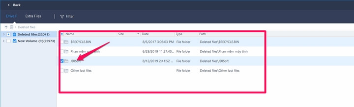 Có thể khôi phục tất cả hoặc từng file Có thể khôi phục tất cả hoặc từng file