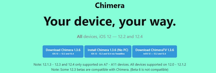 công cụ Jailbreak iOS 12.4 với Chimera công cụ Jailbreak iOS 12.4 với Chimera