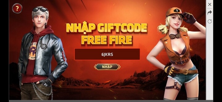 Gõ mã giftcode
