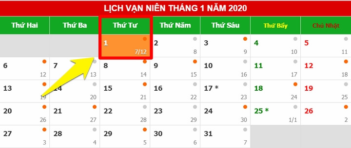 lịch nghỉ tết dương lịch 2020 tết dương lịch 2020