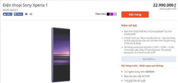 Xperia 1 giá 23 triệu khiến nhiều người e dè biểu môi chê bai Xperia 1 giá 23 triệu khiến nhiều người e dè biểu môi chê bai