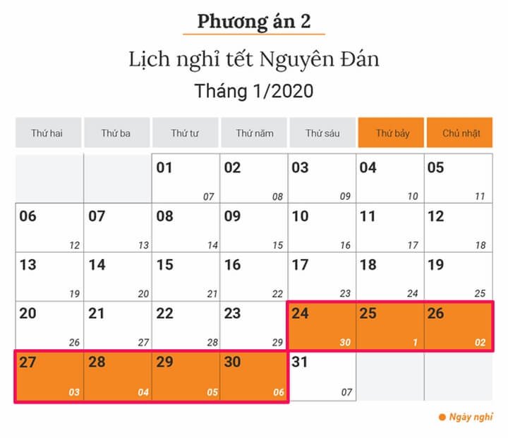 Nghỉ 01 ngày cuối năm và 04 ngày đầu năm Nghỉ 01 ngày cuối năm và 04 ngày đầu năm