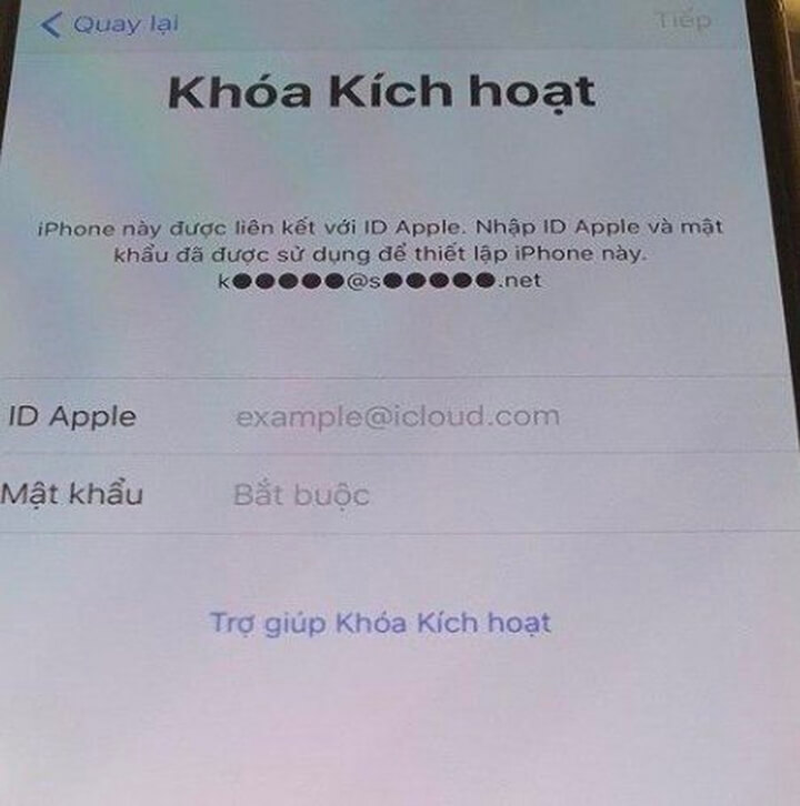 relock icloud trên một website check báo On sau khi relock icloud từ xa. Restore máy lại sẽ bắt nhập tài khoản này.