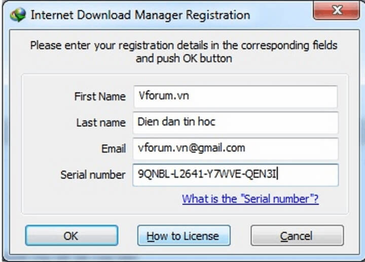 nhập key phần mềm và các thông tin nhập key phần mềm và các thông tin