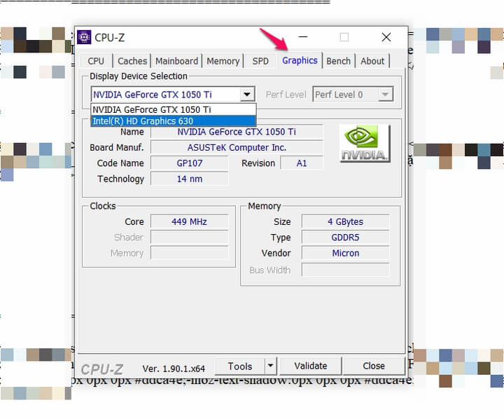 Xem thông tin VGA bằng CPUZ Xem thông tin VGA bằng CPUZ