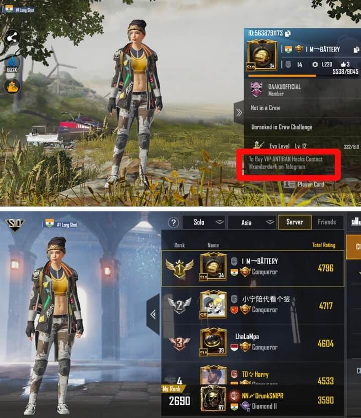 bán VIP ANTIBAN Hack ngay dưới thông tin tài khoảng trong game