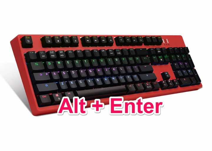 Dùng phím Alt + Enter Dùng phím Alt + Enter