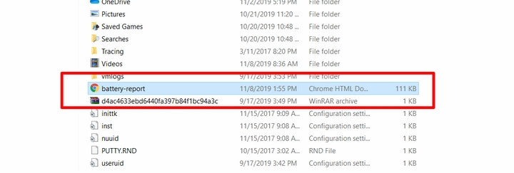 Battery life report saved to C:\Users\… Battery life report saved to C:\Users\…