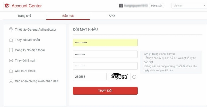Đổi luôn mật khẩu niếu chưa đăng ký số điện thoại Đổi luôn mật khẩu niếu chưa đăng ký số điện thoại