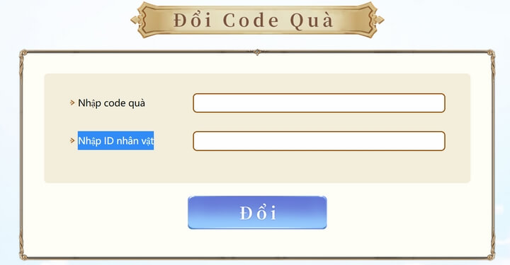 giao diện đổi Code quà giao diện đổi Code quà