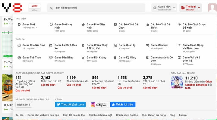 y8.com có tất cả 12 chủ đề lớn về game y8.com có tất cả 12 chủ đề lớn về game